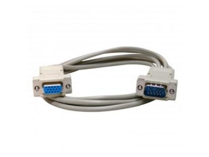 Prodlužovací video kabel VGA (D-sub) samec - VGA (D-sub) samice, 2m, šedý, Logo blistr