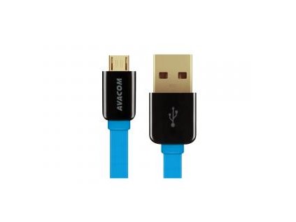 Avacom USB kabel (2.0), USB A samec - microUSB samec, 1.2m, modrý