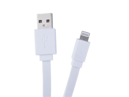 Avacom USB kabel (2.0), USB A samec - Apple Lightning samec, 1.2m, plochý, bílý, box, 120 cm, bílý