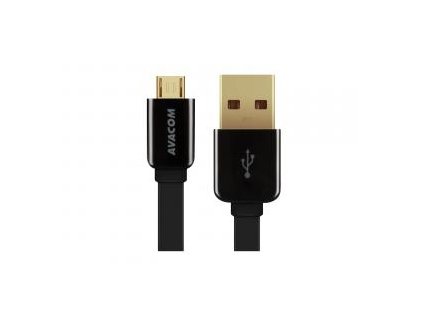 Avacom USB kabel (2.0), USB A samec - microUSB samec, 1.2m, černý