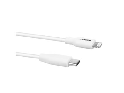 Avacom USB kabel (2.0), USB C samec - Apple Lightning samec, 1.2m, kulatý, bílý, neoriginální