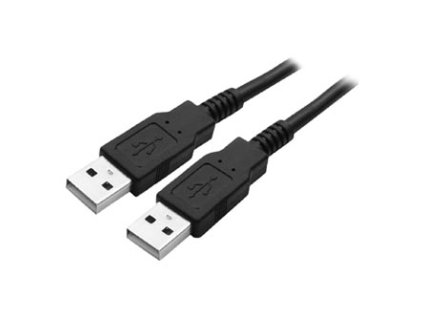Logo USB kabel (2.0), USB A samec - USB A samec, 1.8m, černý, blistr, High Speed