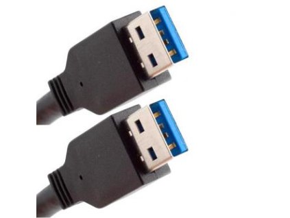USB kabel (3.0), USB A samec - USB A samec, 1.8m, černý/bílý