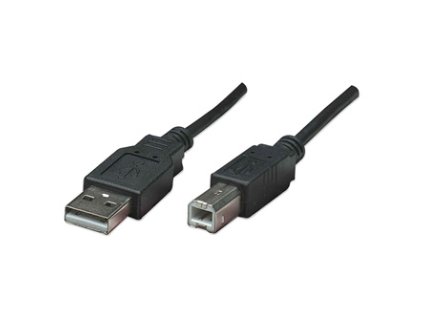 Logo USB kabel (2.0), USB A samec - USB B samec, 3m, černý, blistr