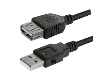 Logo USB prodlužka (2.0), USB A samec - USB A samice, 3m, černá, cena za 1 kus