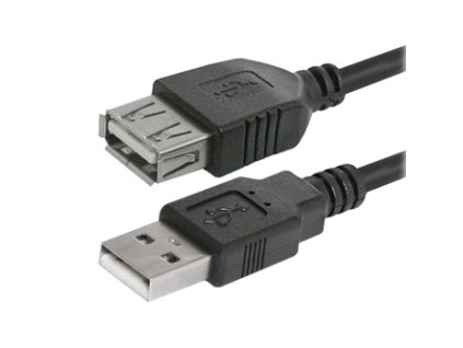 Logo USB prodlužka (2.0), USB A samec - USB A samice, 3m, černá, blistr