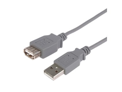 USB prodlužka (2.0), USB A samec - USB A samice, 3m, šedý