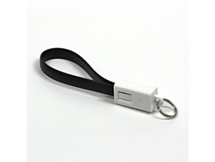 USB kabel (2.0), USB A samec - microUSB samec, 49160, 0.2m, černý, klíčenka