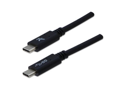 USB kabel (3.2 gen 1), USB C samec - USB C samec, 1m, 5 Gb/s, 5V/3A, černý