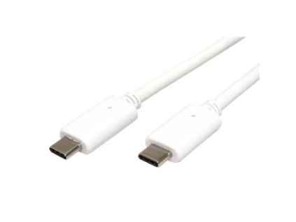 USB kabel (3.1), USB C samec - USB C samec, 1m, bílý, plastic bag, USB Power Delivery