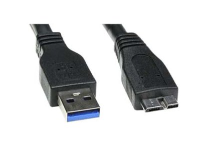 USB kabel (3.0), USB A samec - USB micro B samec, 0.5m, černý