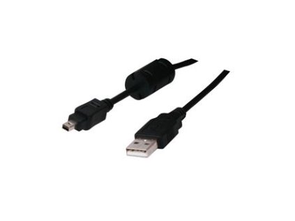 USB kabel (2.0), USB A samec - 4-pin samec, 26734, 1.8m, černý, FUJI