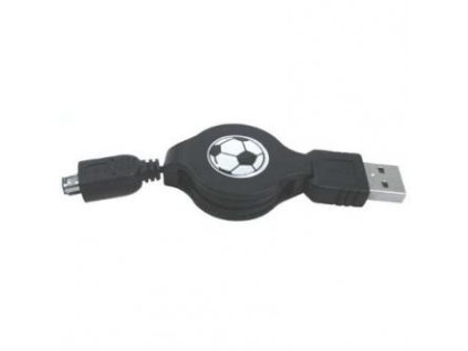 Logo USB kabel (1.1), USB A samec - 4-pin samec, 0.7m, navíjecí, černý, HIROSE