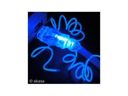 Svítící kabel 1.8m, modrý, blistr, napájený z USB