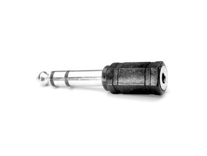 Audio redukce, Jack (6.3mm) samec - Jack (3.5mm) samice, stereo, černá