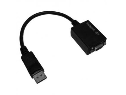 Video převodník, DisplayPort samec - VGA (D-sub) samice, černá