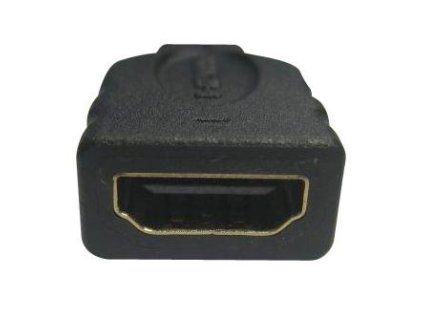 Video redukce, micro HDMI samec - HDMI samice, černá, Logo zlacené konektory
