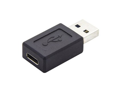 USB redukce, (3.0), USB A samec - USB C samice, černá, plastic bag plastová, 5 Gbps