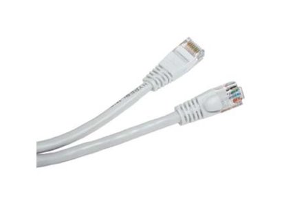 Síťový LAN kabel UTP patchcord, Cat.5e, RJ45 samec - RJ45 samec, 0.25 m, nestíněný, bílý, economy