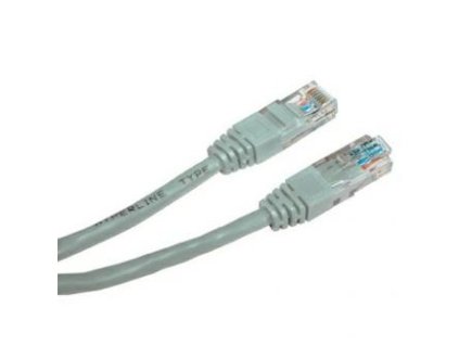 Síťový LAN kabel UTP patchcord, Cat.6, RJ45 samec - RJ45 samec, 2 m, nestíněný, šedý, economy