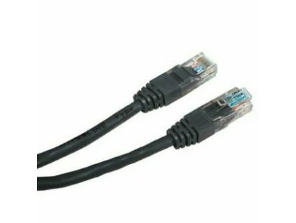 Síťový LAN kabel UTP patchcord, Cat.5e, RJ45 samec - RJ45 samec, 3 m, nestíněný, černý, economy