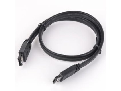 Kabel k hardisku datový eSATA, eSATA samec - eSATA samec, 1 m, 6 Gb/s, černý, baleno v sáčku
