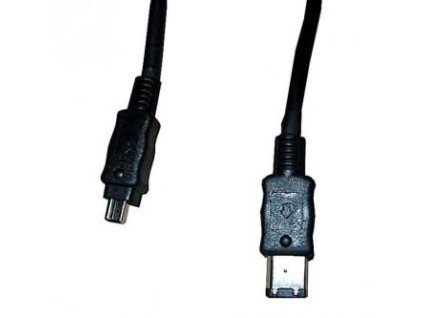 FireWire kabel IEEE 1394 (6pin) samec - IEEE 1394 (4pin) samec, 2 m, černý, Logo baleno v blistru