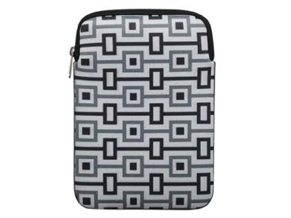 Obal na tablet 10.1", Geometric, bílý z neoprénu