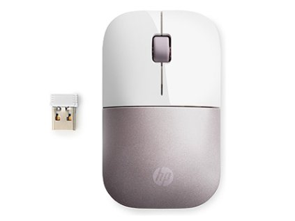 Myš bezdrátová, HP Z3700 white pink, bílá/růžová, optický, 1200DPI