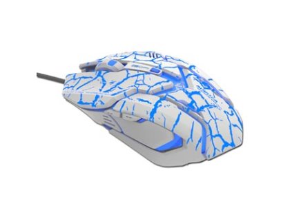 Myš drátová USB, E-blue Auroza Gaming, bílá, optická, 4000DPI