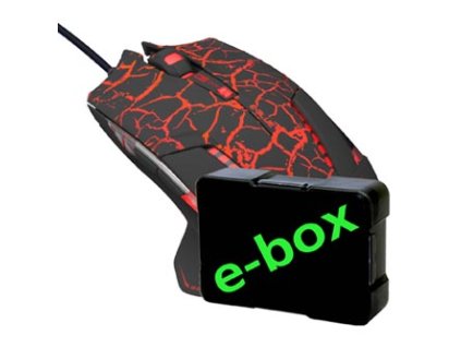 Myš drátová, E-blue Mazer Pro, černo-červená, optická, 2500DPI, e-box