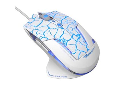 Myš drátová USB, E-blue Mazer Pro, bílo-modrá, optická, 2500DPI