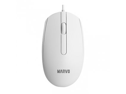 Myš drátová, Marvo MS003, bílá, optika, 1000DPI