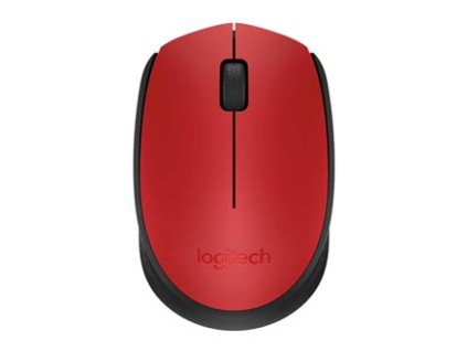 Myš bezdrátová, Logitech M171, červená, optická, 1000DPI