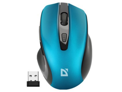 Myš bezdrátová, Defender PRIME MB-053, tyrkysová, optická, 1600DPI