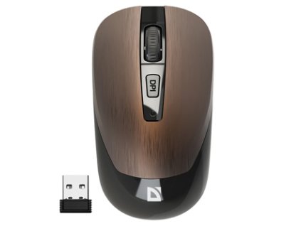 Myš bezdrátová, Defender WAVE MM-995, bronzová, optická, 1600DPI