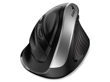 Myš bezdrátová, Genius Ergo 8250S, černo-stříbrná, optická, 1600DPI