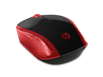 Myš bezdrátová, HP 200 Red, červená, optická, 1000DPI