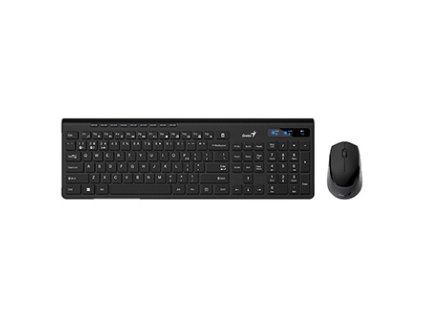 Genius SlimStar 8230, sada klávesnice s bezdrátovou optickou myší, 1x AA, 1x AA, CZ/SK, klasická, Dual-Mode typ bezdrátová, černá,