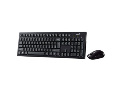 Genius KM-8101, sada klávesnice s bezdrátovou optickou myší, 1x AAA, 1x AA, CZ/SK, multimediální, nízkoprofilová typ 2.4 [Ghz], be