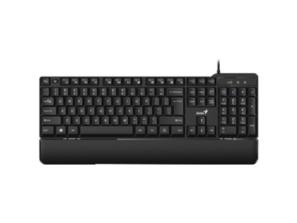 Genius KB-100XP, klávesnice CZ/SK, klasická, voděodolná, typ drátová (USB), černá, ergo předložka
