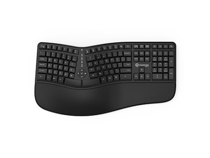 Powerton LANA, ergonomická klávesnice US, drátová (USB), černá