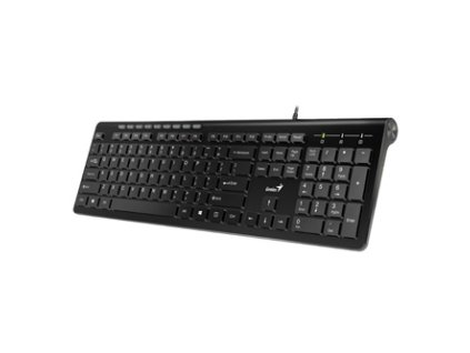 Genius Slimstar 230, klávesnice US, multimediální, slim typ drátová (USB), černá