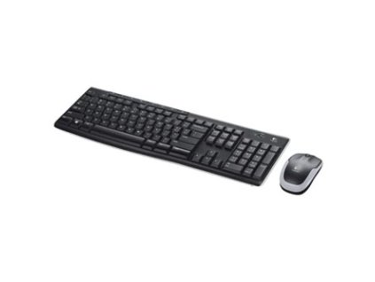 Logitech MK270, sada klávesnice s bezdrátovou laserovou myší, AAA, CZ/SK, multimediální, 2.4 [GHz], bezdrátová, černá