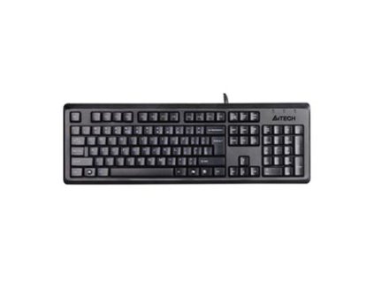 A4Tech KR-92, klávesnice CZ, klasická, odolná proti polití typ drátová (USB), černá