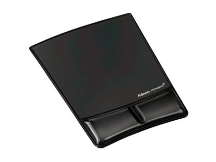 Podložka pod myš a zápěstí Health-V Crystal, ergonomická, gelová, černá, 1.9 cm, Fellowes