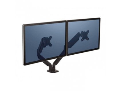 Polohovatelný držák pro 2 monitory Platinum, 9 kg, svorka nebo průvlak, 27", 75x75/100x100, černý