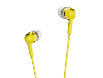 Genius HS-M300, sluchátka s mikrofonem, bez ovládání hlasitosti, žlutá, 2.0, špuntová, 3.5 mm jack