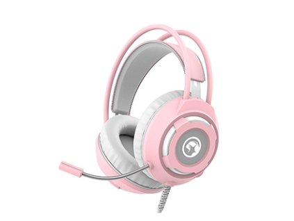 Marvo HG8936, sluchátka s mikrofonem, ovládání hlasitosti, růžová, podsvícená, 3.5 mm jack + USB