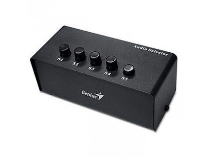 Genius Stereo Switching Box, černý, 2x RCA, 5x 3,5mm jack
